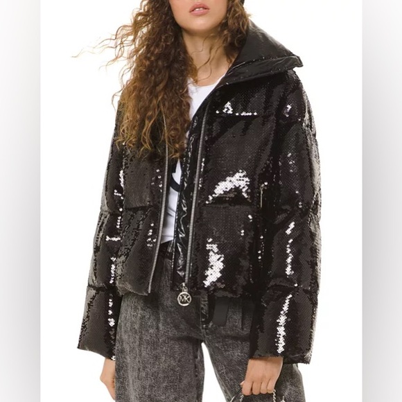 MICHAEL Michael Kors Jackets & Blazers - MICHAEL Michael Kors Quilted Sequin-Embellished Puffer Jacket
